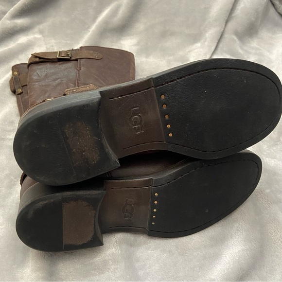 UGG Damien Rylie Collection Leather Buckle Moto Boots Size 8.5 - Picture 4 of 6